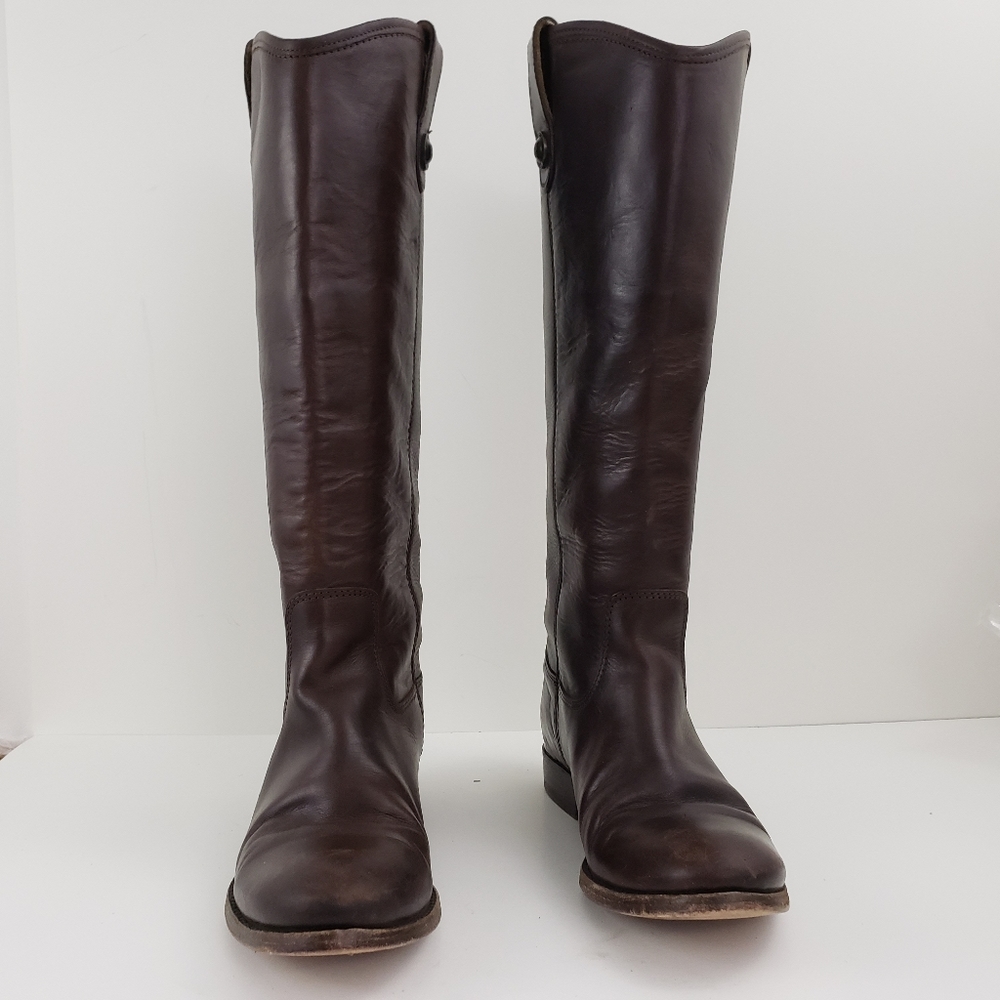 Frye Melissa Button Pull Boot Dark Brown Leather 6 - image 3